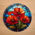 Poppy Circular Glass Suncatcher Worktop Saver